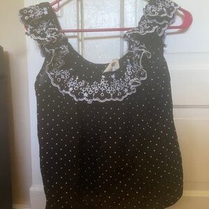 Sezane Rosa Blouse Black Polka Dots/ Ecru - Size 2